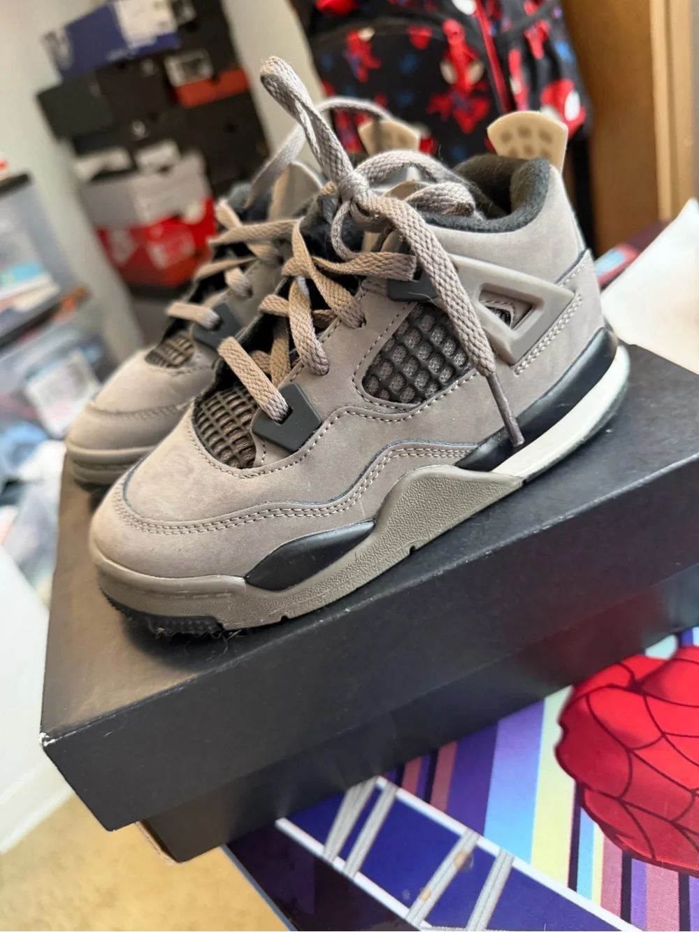 Kids Neutral Gray Athletic Sneakers